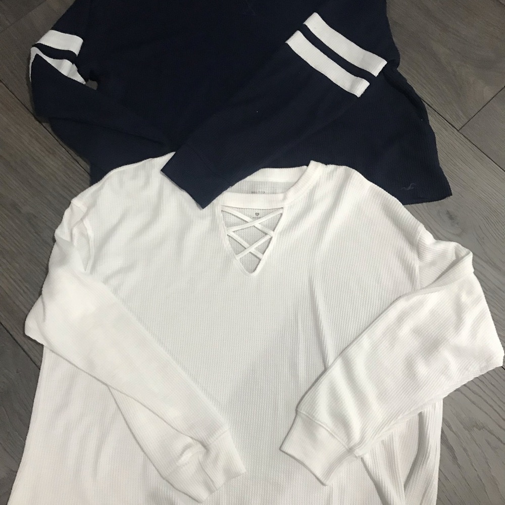 2 long sleeve  Hollister shirts like new sz s/m